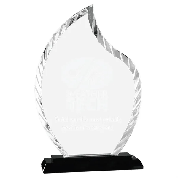 6 1/4" x 2" x 9 1/2" flame-shaped glass trophy on... from ASI 74601 Calico
