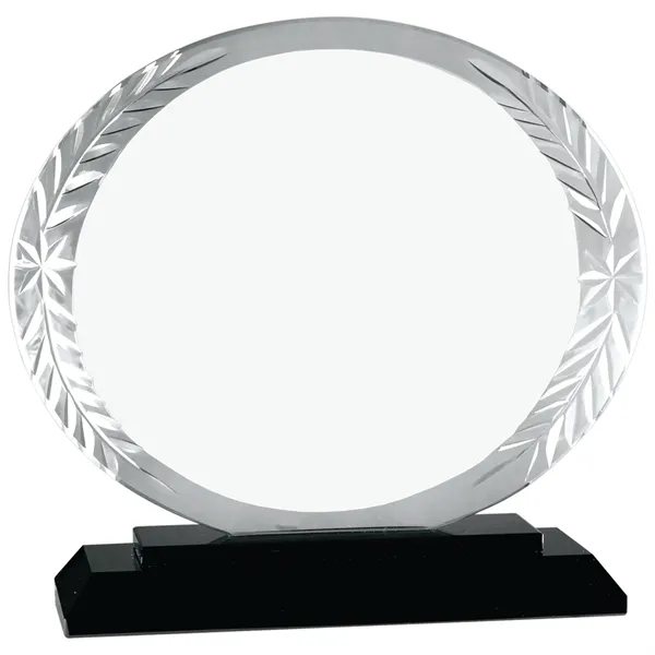 6 1/4" x 2" x 5 3/4" oval-shaped glass trophy with... from ASI 74601 Calico