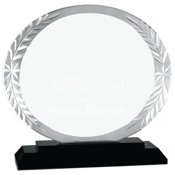 6 1/4" x 2" x 5 3/4" oval-shaped glass trophy with... from ASI 74601 Calico