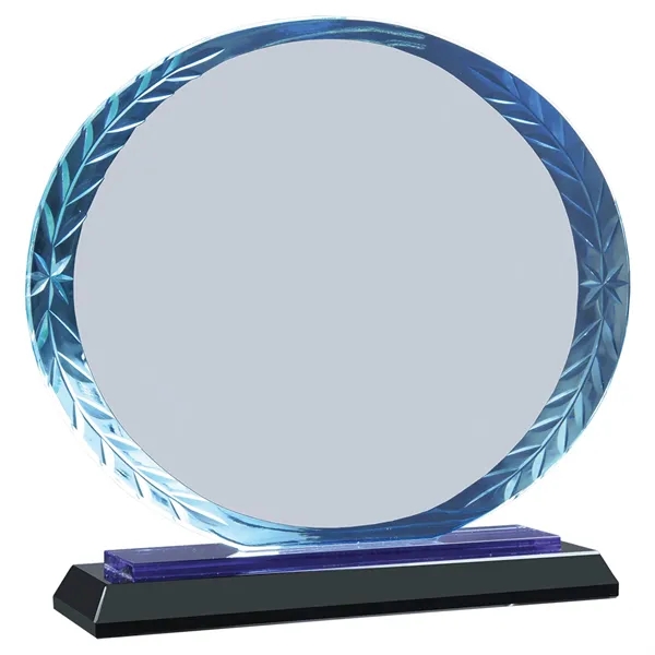 6 1/4" x 2" x 5 3/4" oval-shaped glass trophy with... from ASI 74601 Calico