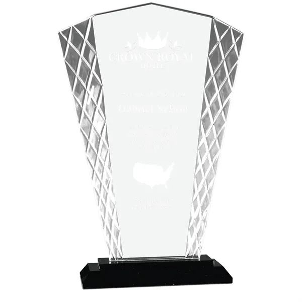 6 1/4" x 2" x 8" premiere crystal award with fan-shaped... from ASI 74601 Calico
