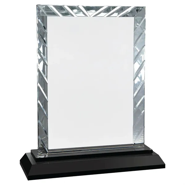 6" x 2" x 7" rectangular glass award with faceted edges... from ASI 74601 Calico