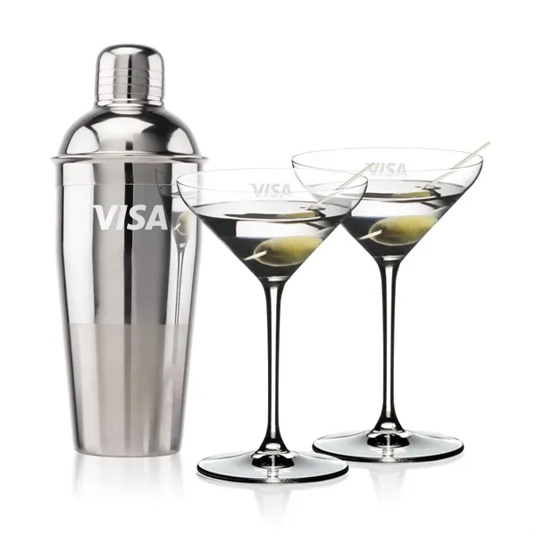 The Catania Shaker & Cocktail Set with 2 Martini Glasses offers... from ASI 84592 St Regis Group