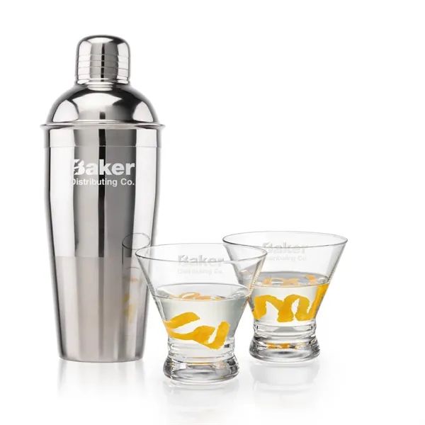 The Catania Shaker & Cocktail Set with 2 Martini Glasses offers... from ASI 84592 St Regis Group