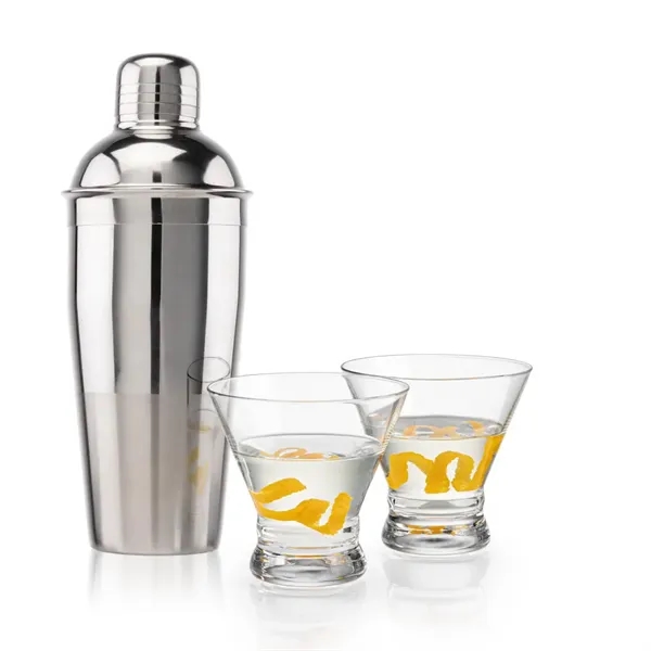 The Catania Shaker & Cocktail Set with 2 Martini Glasses offers... from ASI 84592 St Regis Group