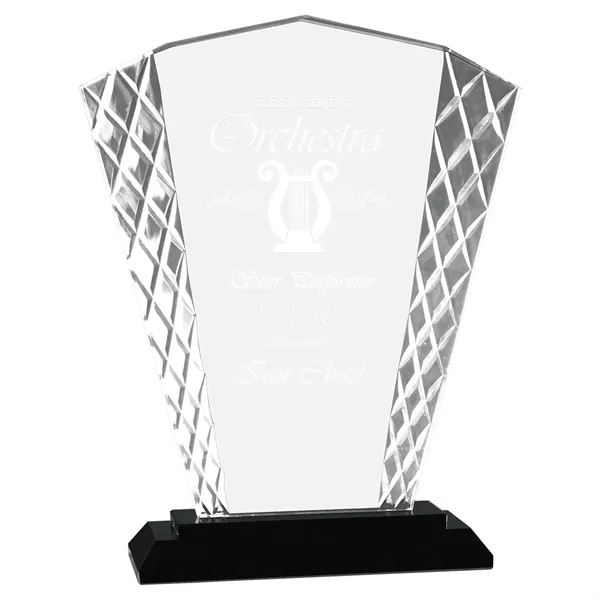 6 1/4" x 2" x 8" premiere crystal award with fan-shaped... from ASI 74601 Calico