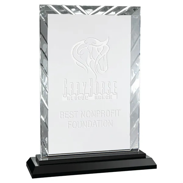 6 3/4" x 2" x 9" rectangular glass trophy with faceted... from ASI 74601 Calico