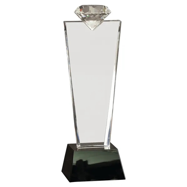3 1/4" x 11" crystal award with a diamond on top... from ASI 74601 Calico