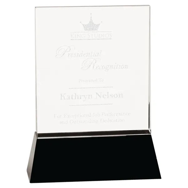 6" x 8" x 2" crystal rectangle award with a black... from ASI 74601 Calico
