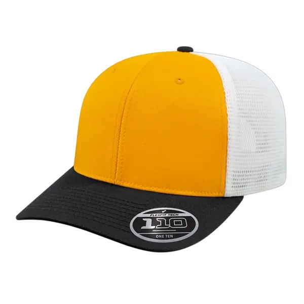 Polyester spandex performance mesh trucker cap with plastic snap closure.... from ASI 43792 Cap America Inc