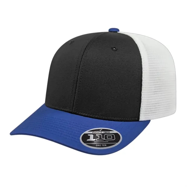 Polyester spandex performance mesh trucker cap with plastic snap closure.... from ASI 43792 Cap America Inc