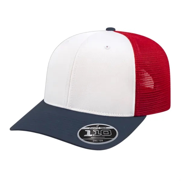 Polyester spandex performance mesh trucker cap with plastic snap closure.... from ASI 43792 Cap America Inc