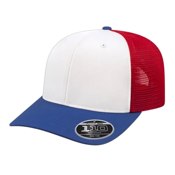 Polyester spandex performance mesh trucker cap with plastic snap closure.... from ASI 43792 Cap America Inc