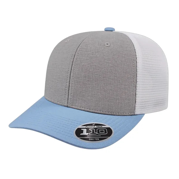 Melange polyester and mesh structured trucker style adjustable cap.... from ASI 43792 Cap America Inc