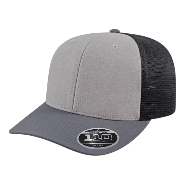 Melange polyester and mesh structured trucker style adjustable cap.... from ASI 43792 Cap America Inc