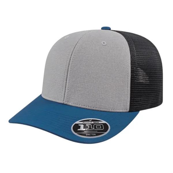 Melange polyester and mesh structured trucker style adjustable cap.... from ASI 43792 Cap America Inc