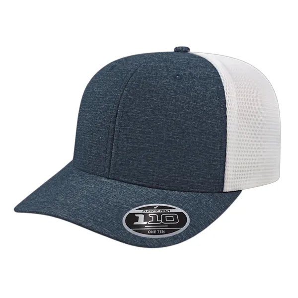 Melange polyester and mesh structured trucker style adjustable cap.... from ASI 43792 Cap America Inc