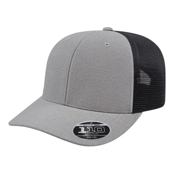 Melange polyester and mesh structured trucker style adjustable cap.... from ASI 43792 Cap America Inc
