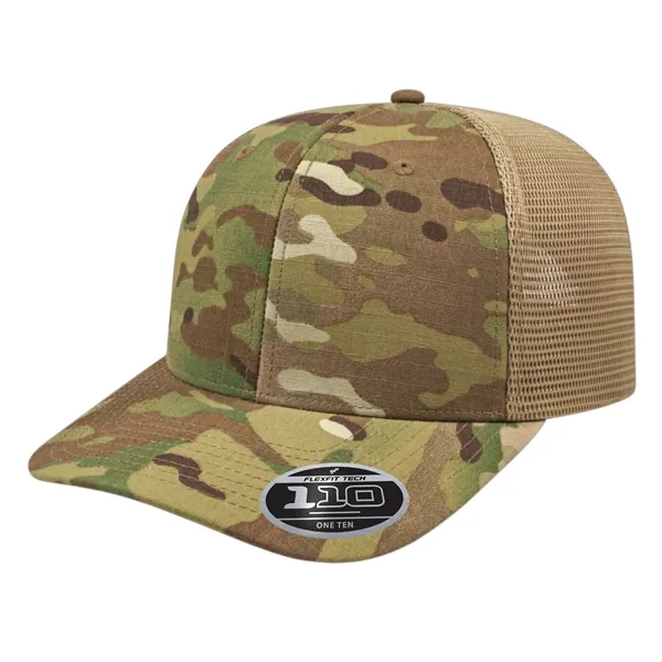 Multicam® poly/cotton mesh blend trucker cap with adjustable snapback closure.... from ASI 43792 Cap America Inc