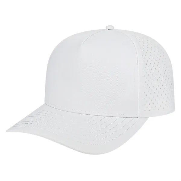 Medium profile five panel structured cap with shapeable pre-curved visor... from ASI 43792 Cap America Inc