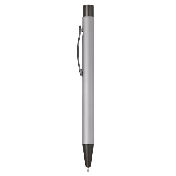 Aluminum click-action ballpoint pen with a bold color barrel, rubber finish,... from ASI 68190 Lungsal / Lungsal