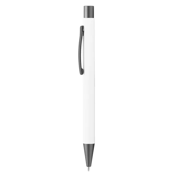 Aluminum click-action ballpoint pen with a bold color barrel, rubber finish,... from ASI 68190 Lungsal / Lungsal