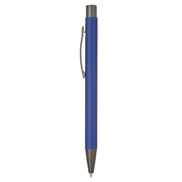 Aluminum click-action ballpoint pen with a bold color barrel, rubber finish,... from ASI 68190 Lungsal / Lungsal
