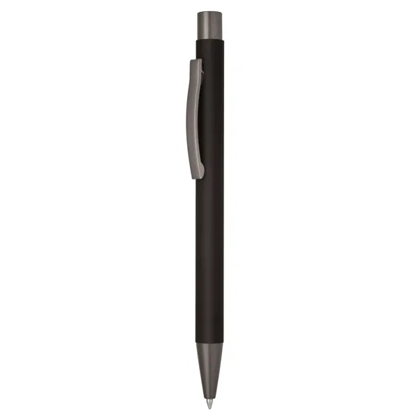 Aluminum click-action ballpoint pen with a bold color barrel, rubber finish,... from ASI 68190 Lungsal / Lungsal