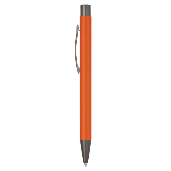 Aluminum click-action ballpoint pen with a bold color barrel, rubber finish,... from ASI 68190 Lungsal / Lungsal