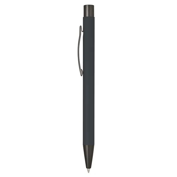 Aluminum click-action ballpoint pen with a bold color barrel, rubber finish,... from ASI 68190 Lungsal / Lungsal