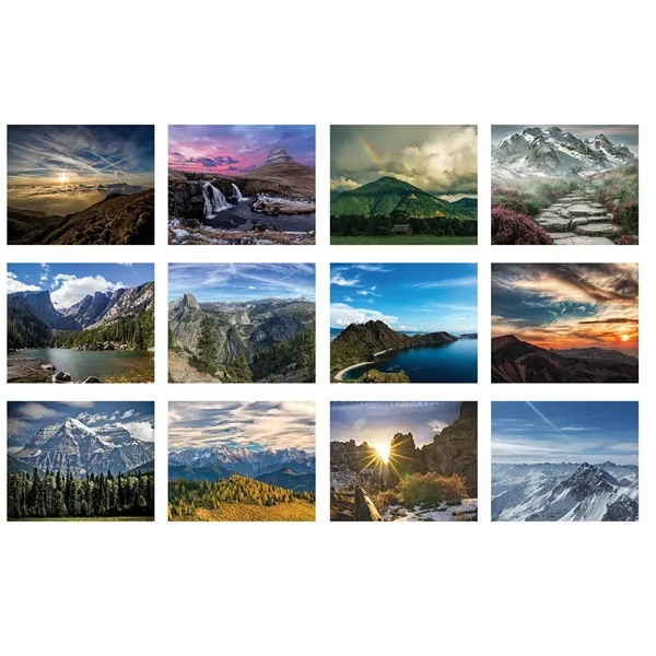 12 month mini tear-off sheet calendar featuring photos of peaceful mountain... from ASI 50873 Drum-Line / Drum-line Inc