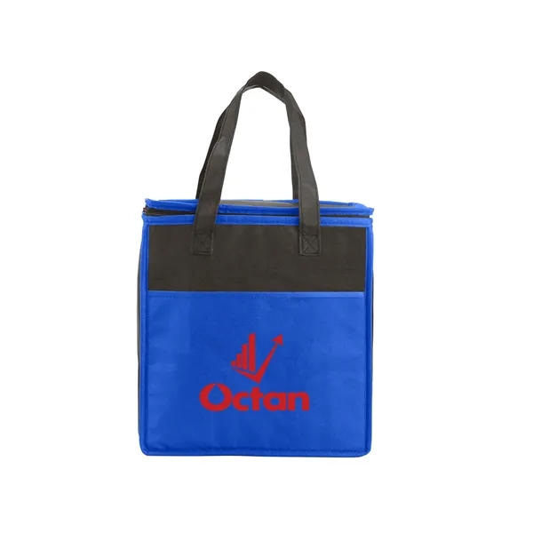 Non-woven tote bag with two-tone color design, thermal food safe aluminum... from ASI 79530 Prime Line