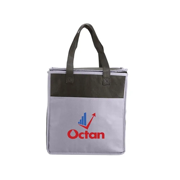 Non-woven tote bag with two-tone color design, thermal food safe aluminum... from ASI 79530 Prime Line