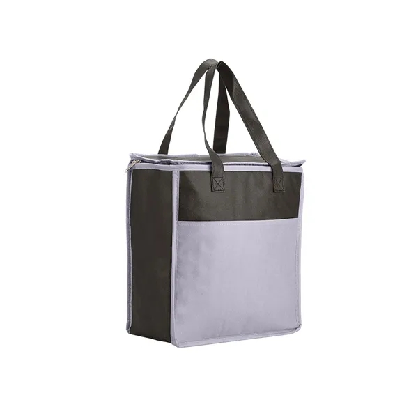 Non-woven tote bag with two-tone color design, thermal food safe aluminum... from ASI 79530 Prime Line