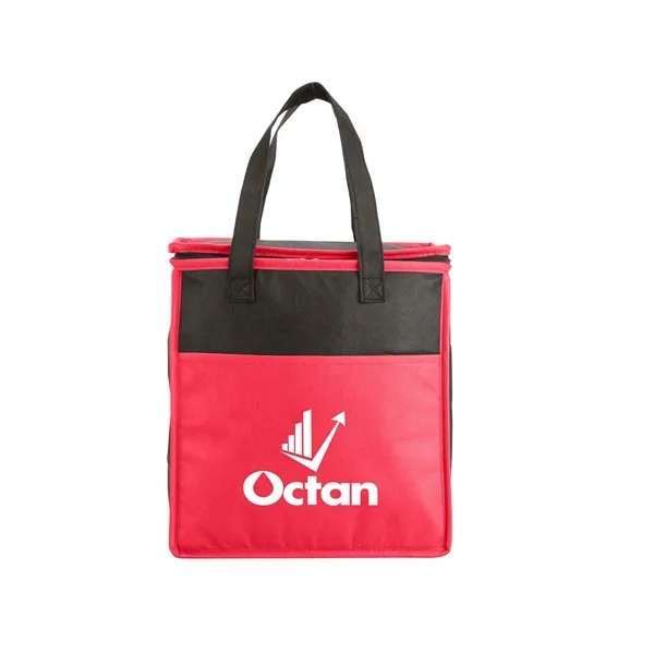 Non-woven tote bag with two-tone color design, thermal food safe aluminum... from ASI 79530 Prime Line