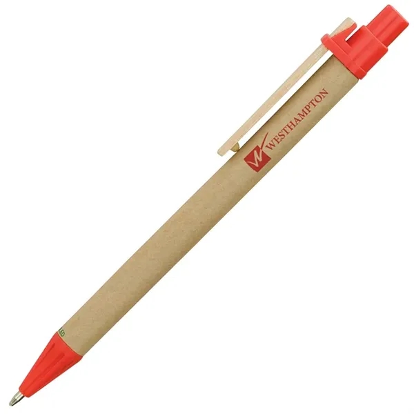 Paper ballpoint pen with plunger action mechanism, plastic tip and plunger... from ASI 67866 Logomark/Valumark