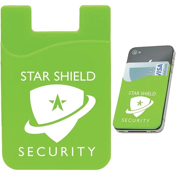 0.12" x 3.38" x 2.25" silicone cellphone wallet with adhesive back... from ASI 67866 Logomark/Valumark / Valumark™