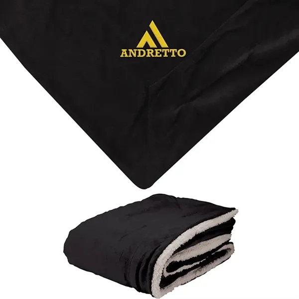 0.19" x 60" x 50" micro mink Sherpa blanket; includes vinyl... from ASI 67866 Logomark/Valumark