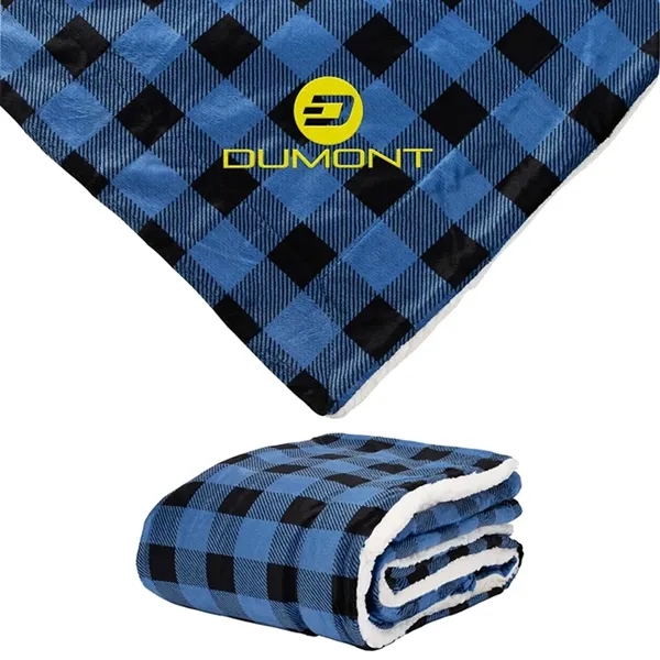 0.19" x 60" x 50" micro mink Sherpa blanket; includes vinyl... from ASI 67866 Logomark/Valumark