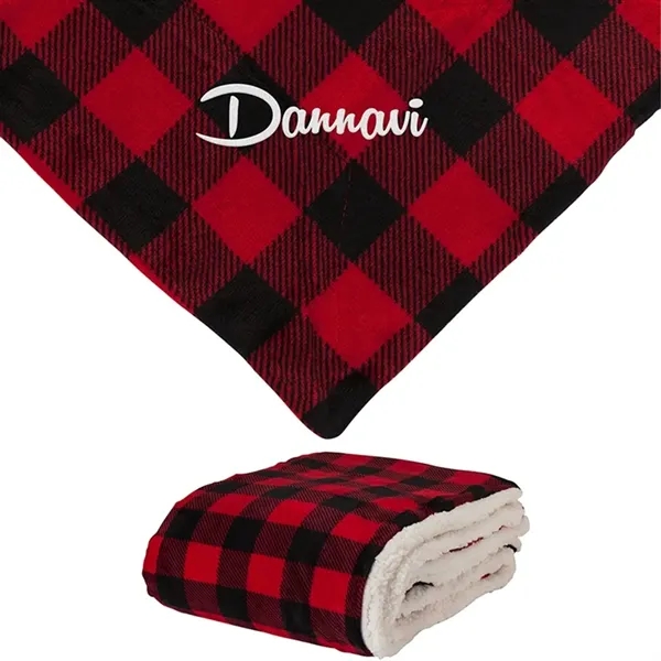 0.19" x 60" x 50" micro mink Sherpa blanket; includes vinyl... from ASI 67866 Logomark/Valumark