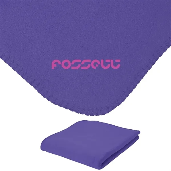 0.12" x 60" x 50" fleece blanket with color-matching whipstitch edging.... from ASI 67866 Logomark/Valumark / Valumark™