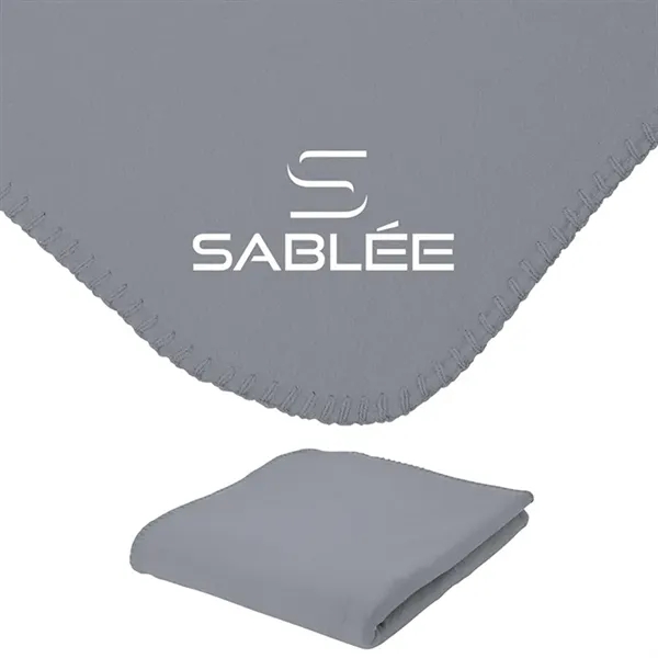 0.12" x 60" x 50" fleece blanket with color-matching whipstitch edging.... from ASI 67866 Logomark/Valumark / Valumark™