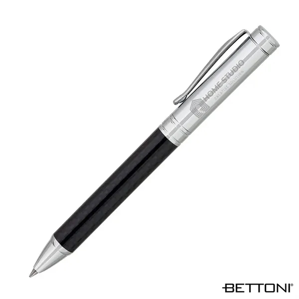 Brass ballpoint pen with twist-action mechanism, silver glass fiber or black... from ASI 67866 Logomark/Valumark