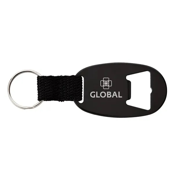 0.25" x 3.75" x 1.38" aluminum bottle opener keyring with web... from ASI 67866 Logomark/Valumark / Valumark™