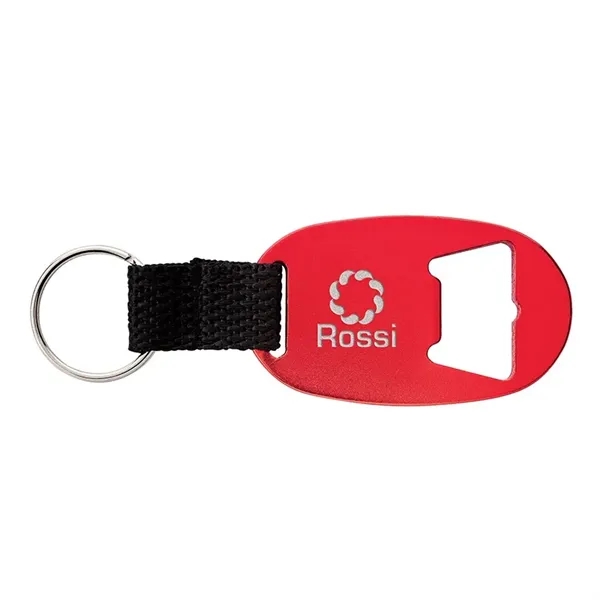 0.25" x 3.75" x 1.38" aluminum bottle opener keyring with web... from ASI 67866 Logomark/Valumark / Valumark™