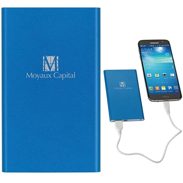 0.38" x 4.5" x 2.69" Epsilon mobile power bank with 4000mAh... from ASI 67866 Logomark/Valumark