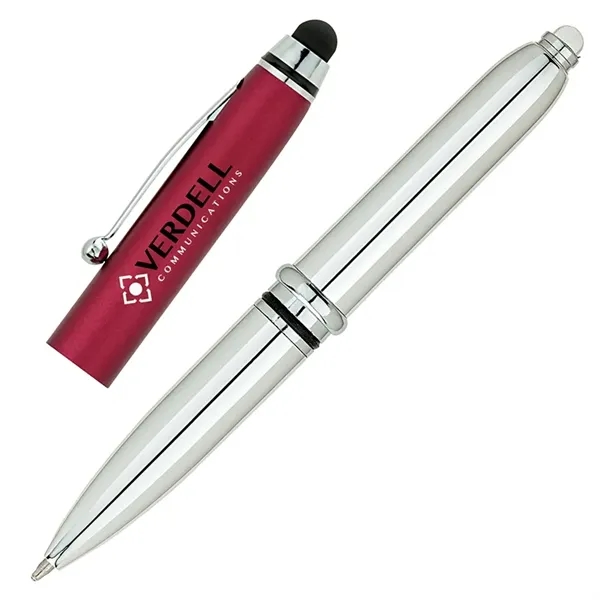 3-in-1 cap-off ballpoint pen with colored cap, chrome barrel and trims,... from ASI 67866 Logomark/Valumark / Valumark™