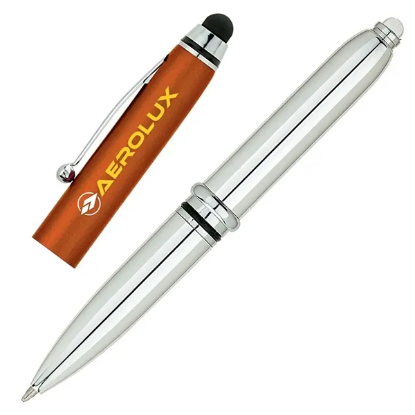 3-in-1 cap-off ballpoint pen with colored cap, chrome barrel and trims,... from ASI 67866 Logomark/Valumark / Valumark™