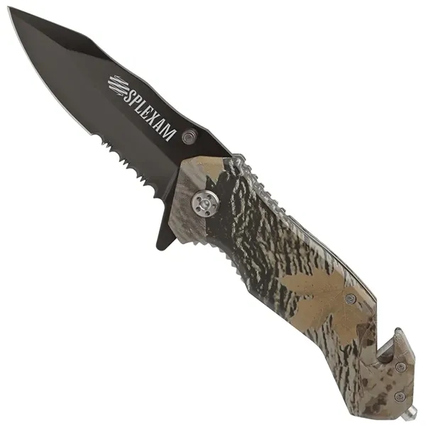 Nutwood Camo Rescue Knife... from ASI 67866 Logomark/Valumark