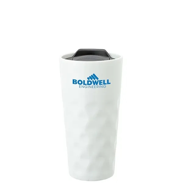 3.5" x 7" x 3.62" Nile 15-ounce double-wall ceramic tumbler with... from ASI 67866 Logomark/Valumark